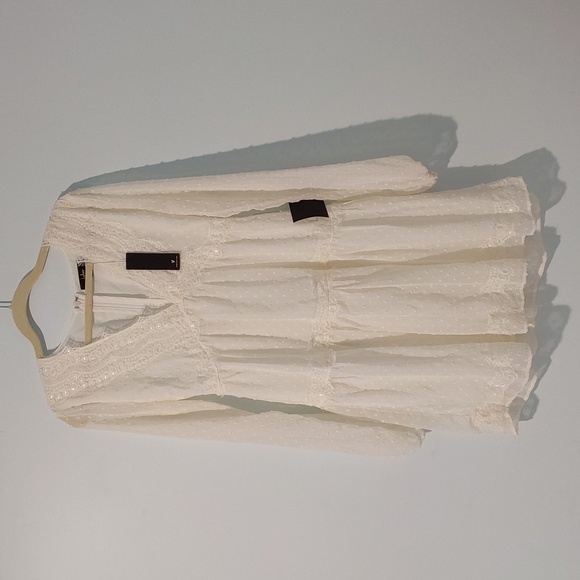 Lulu's Wistful Moments White Long Sleeve Dress. Size Small. NWT. - Picture 2 of 13